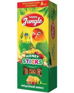 Лакомство для птиц Honey Sticks 2 шт по 180 г Happy jungle