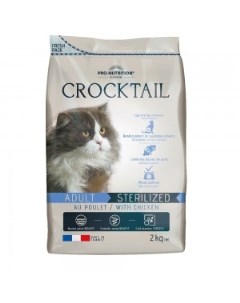 Сухой корм для кошек Crocktail Sterelized для стерилизованных курица 2кг Flatazor