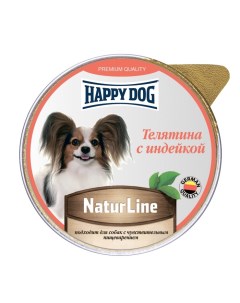 Консервы для собак NaturLine паштет телятина индейка 125г Happy dog