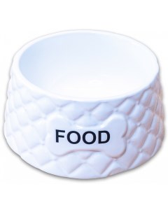 Одинарная миска для собак Food керамика белый 0 68 л Керамикарт