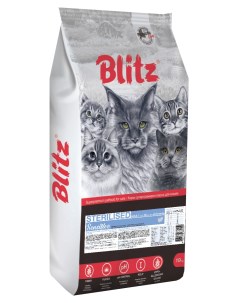 Сухой корм для кошек Sensitive для стерилизованных с индейкой 10 кг Blitz