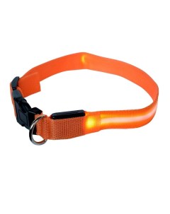 Ошейник для собак повседневный LED светящийся обхват шеи 30 55 см нейлон оранжевый Gmw