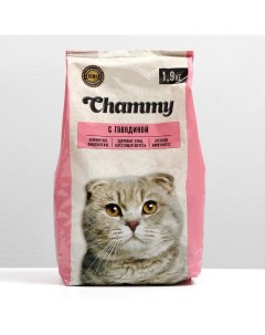 Сухой корм для кошек говядина 1 9 кг Chammy