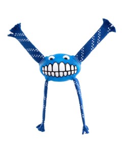 Игрушка пищалка для собак Flossy Grinz M с принтом зубы синяя 21 см Rogz