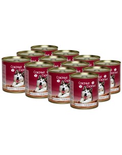Консервы для собак Баранина и потрошками в желе 12 шт по 750 г Собачье счастье
