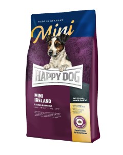 Сухой корм для собак Mini Irland для взрослых кролик лосось 8кг Happy dog