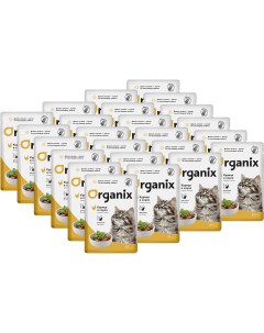 Влажный корм для кошек с курицей в соусе 25шт по 85г Organix