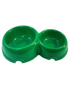 Миска для кошек Двойная круглая пластиковая зеленая 100 мл и 200 мл Yami-yami