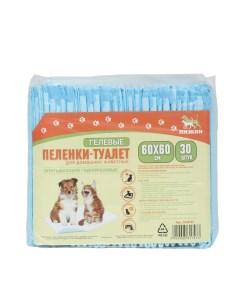 Пеленки для домашних животных ультратонкие гелевые 60 х 60 см 30 шт Пижон