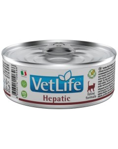 Консервы для кошек Vet Life Hepatic при болезнях печени курица 12шт по 85г Farmina