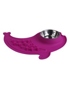 Двойная миска для собак с интерактивной зоной металл розовый 0 34 л Stefan