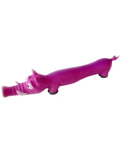 Игрушка пищалка для собак Кабан длинный с пищалкой розовый 25 см N1