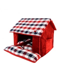Домик для кошек и собак BEAUFORT HOUSE белый красный черный 40x43x36см Puppia