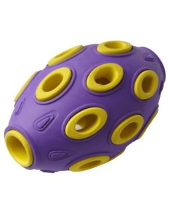 Развивающая игрушка для собак мяч регби фиолетовый желтый 7 6 см Homepet