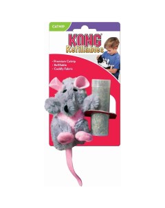 Мягкая игрушка для кошек Крыса плюш мята серый розовый 9 5 см Kong