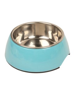 Одинарная миска для собак металл голубой 0 235 л Major