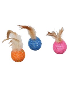 Игрушка для кошек шар погремушка Праздничный микс цветов 4 5 см Пижон