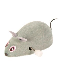 Заводная игрушка для кошек Мышь войлок пластик серый 7 см Trixie