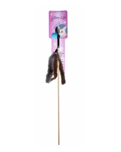 Игрушка дразнилка для кошек Норковая пальма с мехом на верёвке Glory life
