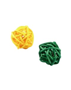 Набор игрушек для кошек шариков желто зеленый 3 см 2 шт Пижон