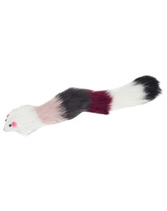 Погремушка для кошек натуральный мех разноцветный 23 см 24 шт Триол