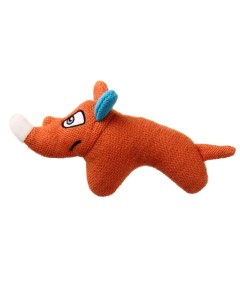 Игрушка пищалка для собак Носорог с пищалкой оранжевый Gigwi