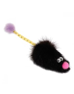 Мягкая игрушка для кошек Мышь норка М с хвостом трубочка с норкой натуральный мех Petto
