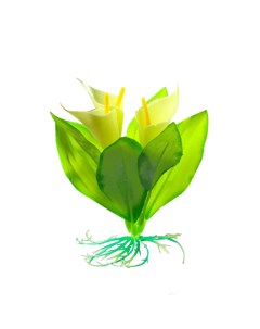 Растение искусственное для аквариума светящееся 10 см зелёное Пижон аква