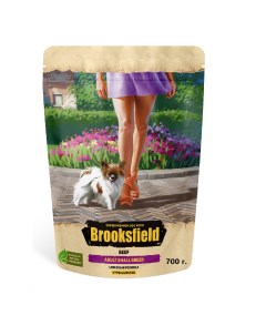 Сухой корм для взрослых собак мелких пород говядина с рисом 700г Brooksfield