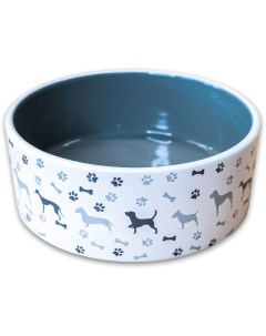 Одинарная миска для собак керамика серый 0 35 л Керамикарт