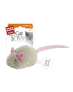 Мягкая игрушка для кошек Мышка с электронным чипом серый 6 см Gigwi