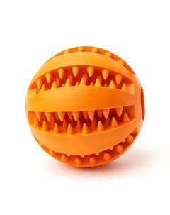Жевательная игрушка для собак мяч Чистые Клыки со вкусом мяты оранжевый диаметр 7 см Играй гуляй