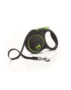 Рулетка для собак Black Design M черно зеленая 5 м до 25 кг Flexi
