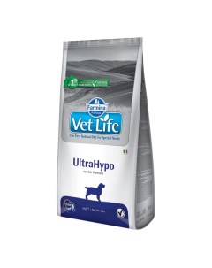 Сухой корм для собак Vet Life UltraHypo гипоаллергенный рыба 12кг Farmina