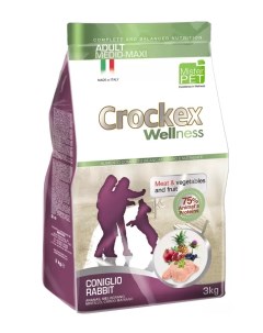 Сухой корм для собак Wellness Adult Medio Maxi кролик рис 3кг Crockex