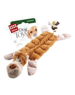 Мягкая игрушка для собак Обезьяна оранжевый бежевый длина 34 см Gigwi