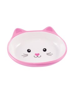 Миска для кошек Mr Kranch керамическая мордочка кошки розовая 160 мл Mr.kranch