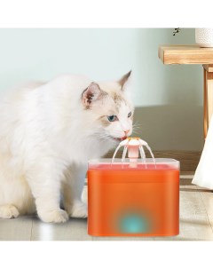 Автопоилка фонтан для кошки собаки оранжевый 2 л Zoowell