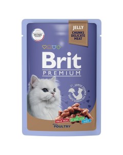 Влажный корм для кошек Premium ассорти из птицы в желе 14шт по 85г Brit*