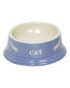 Одинарная миска для кошек керамика голубой бежевый 200мл Nobby