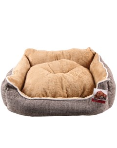 Лежанка для кошек и собак текстиль искусственный мех 80x60x20см коричневый Pet choice