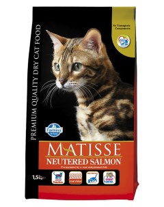 Сухой корм для кошек Matisse Neutered для стерилизованных лосось 1 5кг Farmina