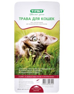 Лакомство для кошек Лакомый кусочек трава семена 40 г Titbit