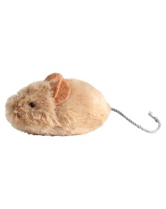 Мягкая игрушка для кошек Мышка со звуковым чипом бежевый 7 см Gigwi