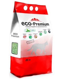Комкующийся наполнитель ECO Premium Зеленый чай древесный 20 л Eco-premium