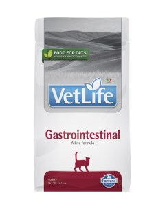 Сухой корм для кошек Vet Life Gastrointestinal при болезнях ЖКТ курица 0 4кг Farmina
