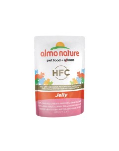 Влажный корм для кошек HFC Jelly тунец курица и ветчина 24шт по 55г Almo nature