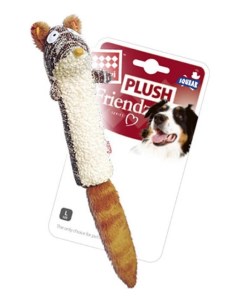 Мягкая игрушка для собак Белка с пищалкой длина 25 см Gigwi