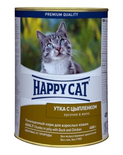 Консервы для кошек утка цыпленок 400г Happy cat