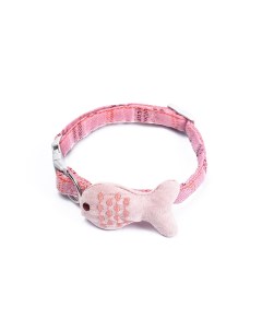 Ошейник для кошек и миниатюрных собак Walk розовый с рыбкой Zoowell